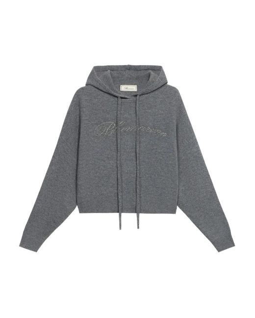 Sudadera con detalles de cristal y capucha Blumarine de color Gray