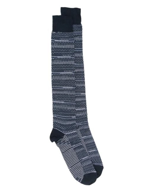 Missoni Blue Kniestrümpfe mit Zickzackmuster