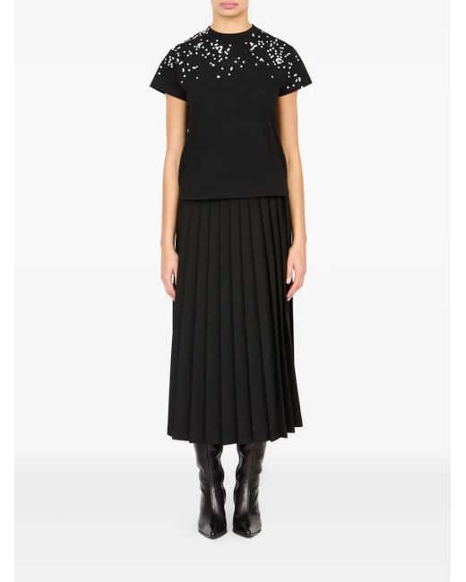 MM6 by Maison Martin Margiela Black Printed Short-Sleeve T-Shirt
