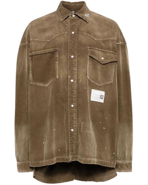 Maison Mihara Yasuhiro Brown Vintage-Like Cotton Corduroy Shirt for men