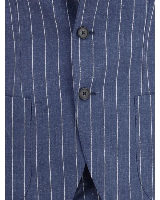 Gi Capri Blue Pinstripe Single-Breasted Suit for men