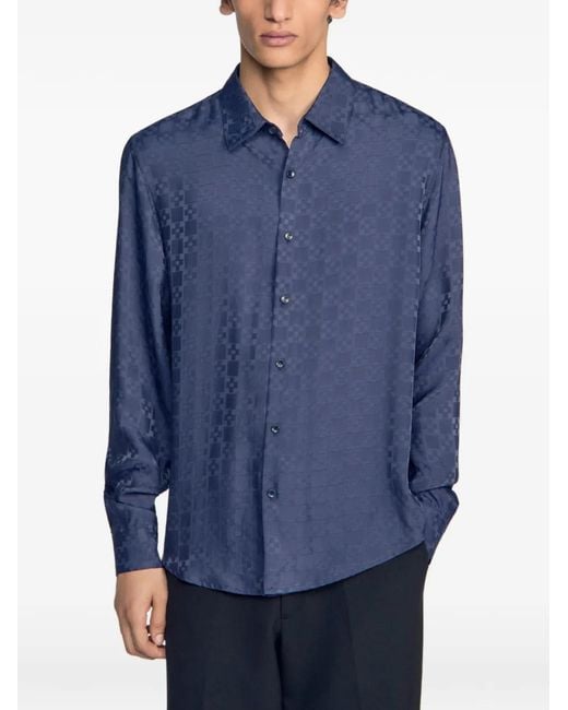 Sandro Blue Patterned Shirt for men