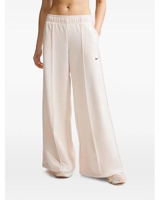 Nike White Wide-Leg Track Pants