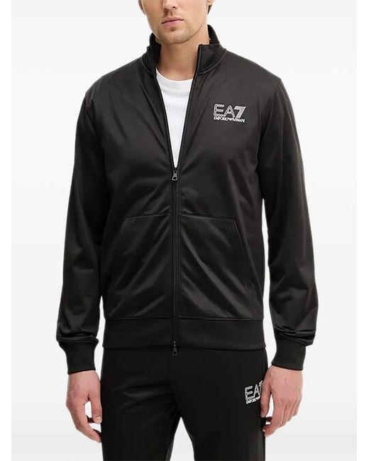 EA7 Sweater Met Logo En Rits in het Black voor heren