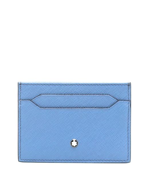 Montblanc Blue Logo-plaque Leather Card Holder for men