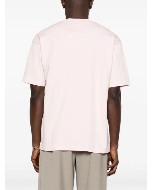 Drole de Monsieur Pink Floral-Print T-Shirt for men
