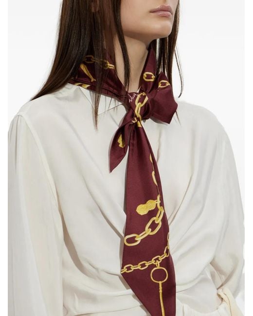 Givenchy Red Schal Mit Ketten-Print