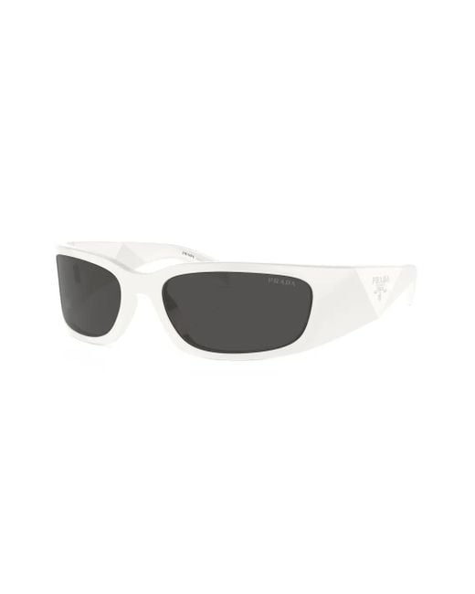 Prada White Prada Pr A14S Oval Frame Sunglasses