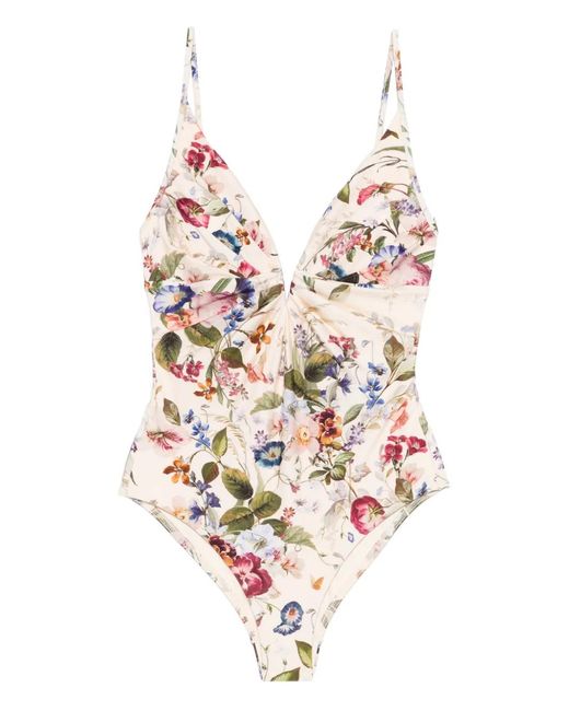 Zimmermann White Gathered Bust Top With Adjustable Straps For
