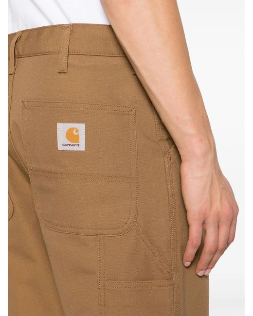 Carhartt Brown Cargo-Pockets Organic-Cotton Trousers for men