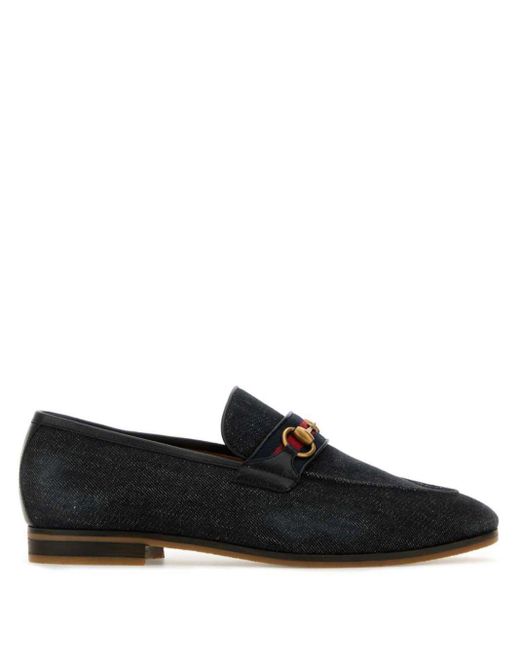 Gucci Denim Loafers Met Horsebitdetail in het Zwart voor heren Lyst NL