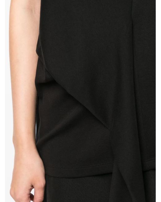 Goen.J Black Asymmetric Sleeveless Top