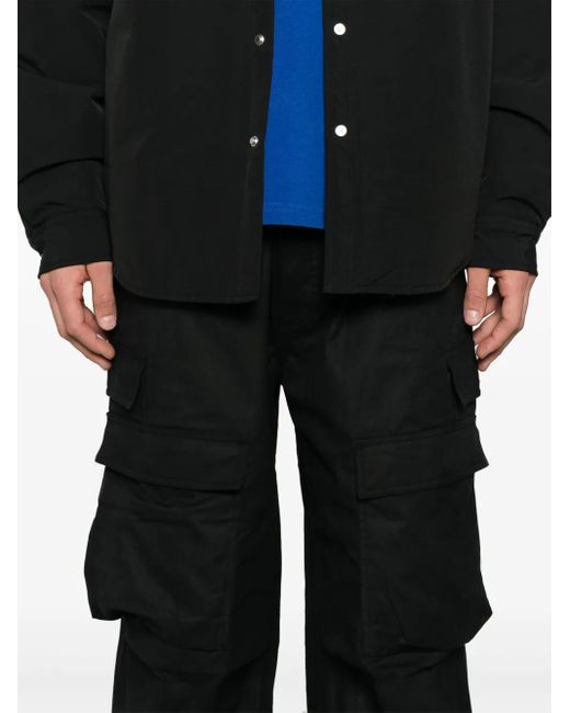 Purple Brand Black Wide-Leg Cargo Pants for men