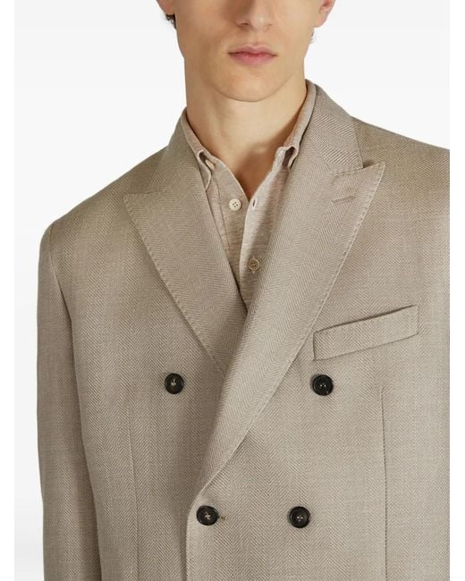 Incotex Natural Double-Breasted Blazer for men