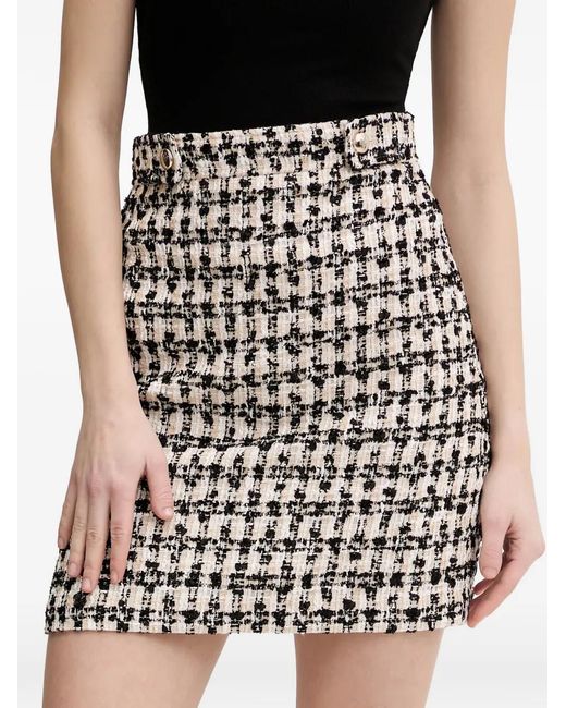 Joop! Black Scara Button Checked Skirt