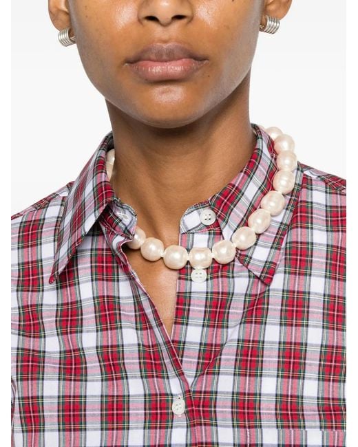N°21 Red Check-Pattern Button-Down Shirt