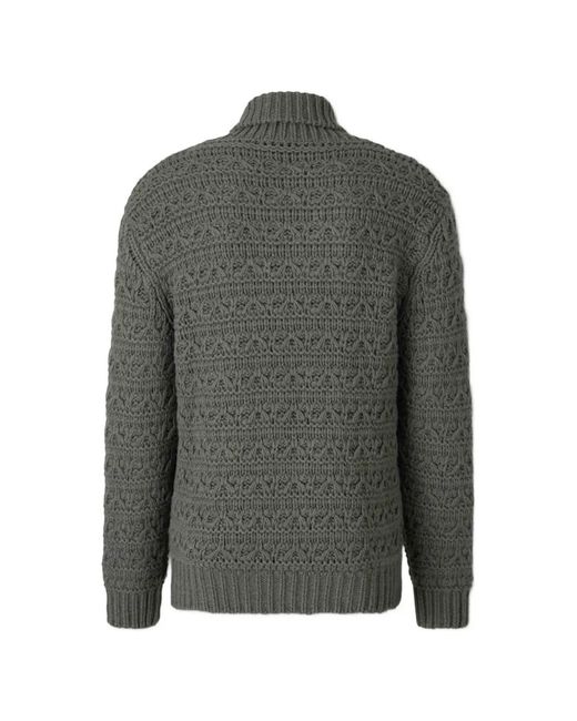 Canali Gray Cable-Knit Sweater for men