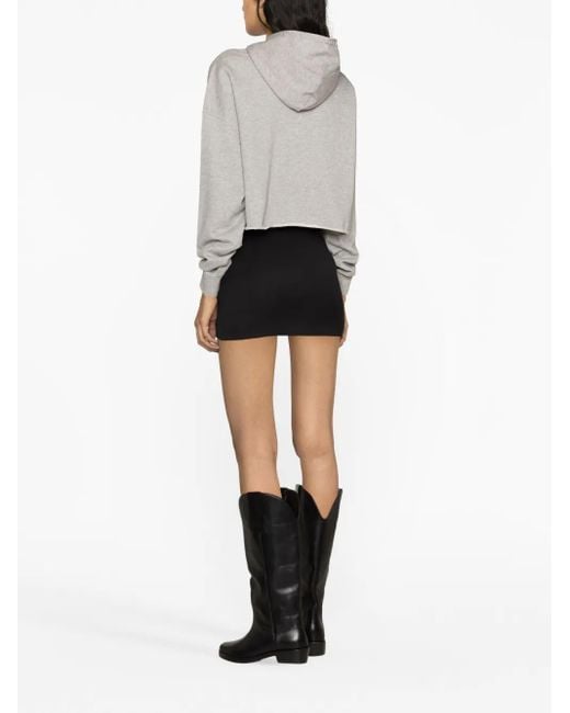 Ganni Gray Organic Cotton Oversized Organic Cotton Hoodie
