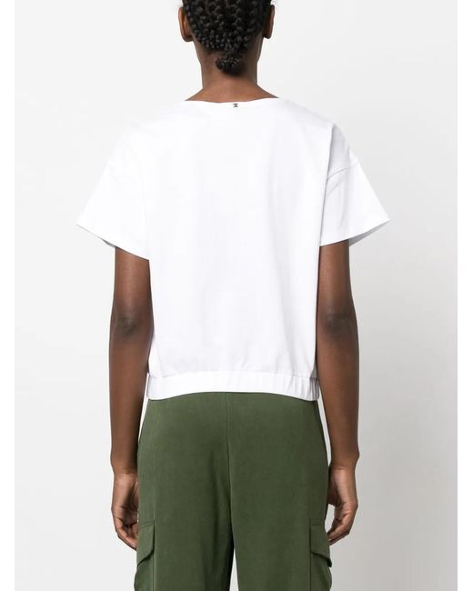 Herno White Embroidered-Logo T-Shirt