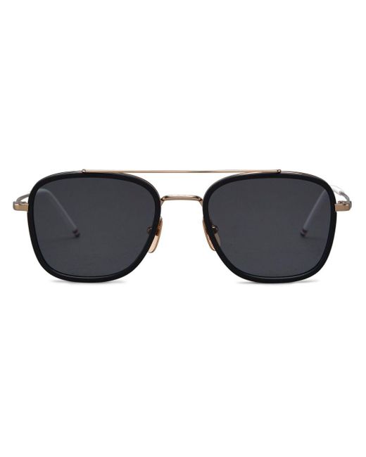 Thom Browne Black Pilot-frame Titanium Sunglasses