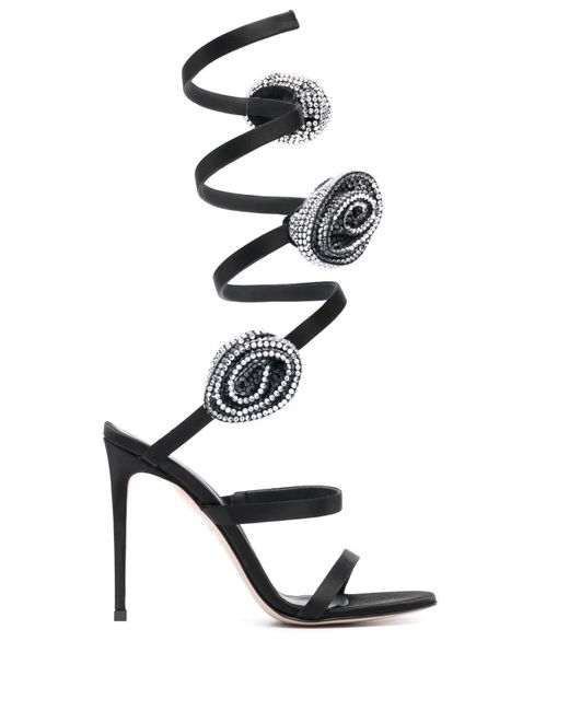 Le Silla White 110Mm Rose Leather Sandals