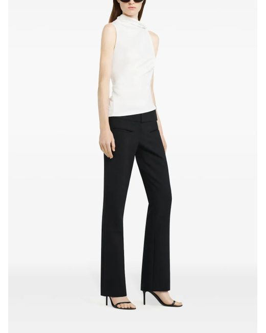 Courreges White Draped High Neck Top