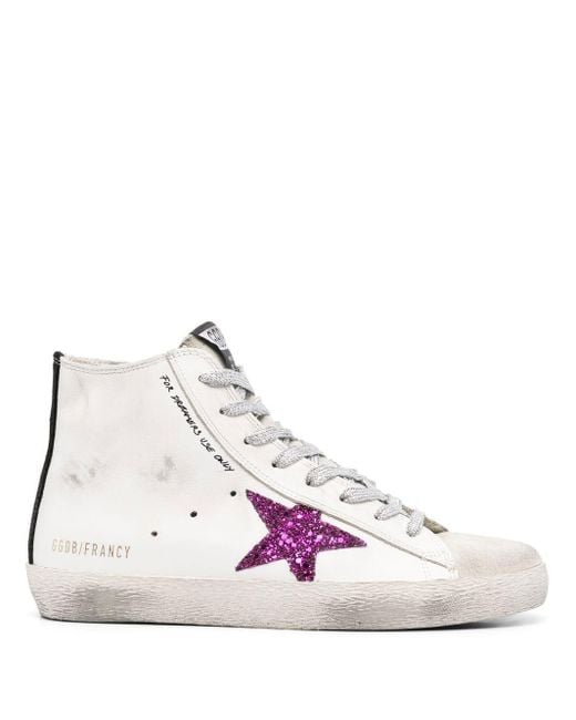 Golden Goose Deluxe Brand Pink High-Top-Sneakers mit Stern-Patch