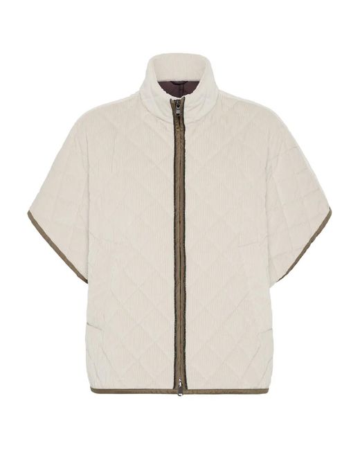 Brunello Cucinelli White Quilted Jacket