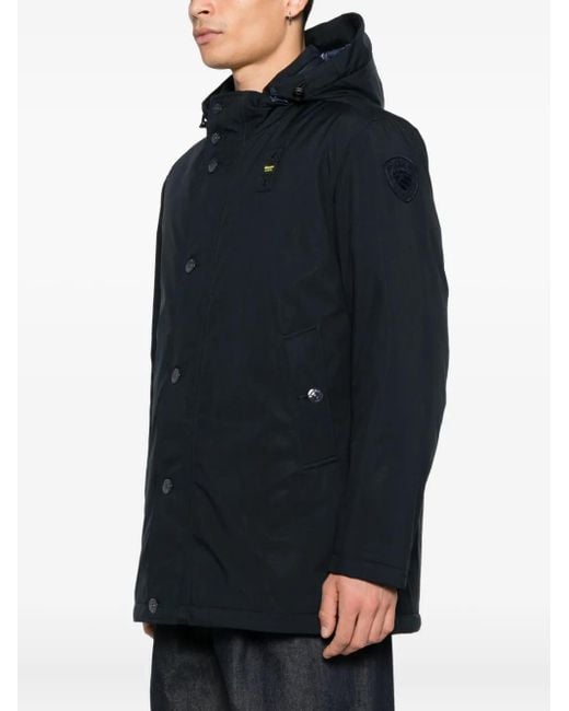 Blauer Blue Hooded Button-Fastening Jacket for men