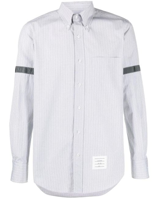 Thom Browne White Grosgrain-Armband Cotton Shirt for men
