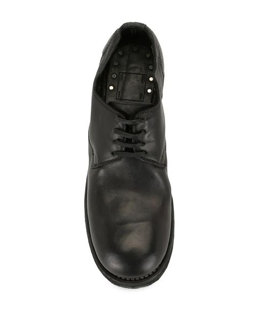 Guidi Black Contrast Heel Lace-Up Shoes