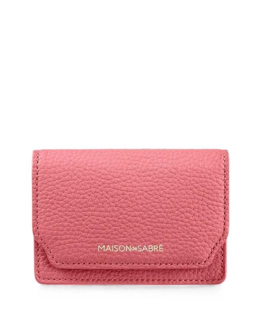 Maison De Sabre Pink Grainy-Texture Card Case