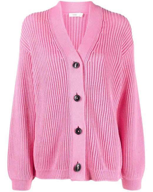 Closed Pink Chunky Ribbed-knit Cardigan
