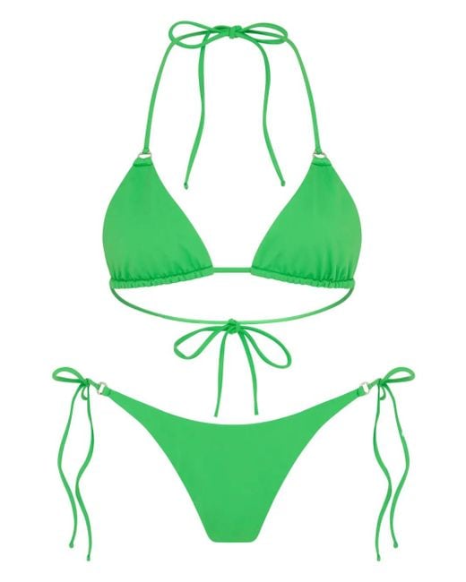 Let's Swim Green Triangle Bikini Top