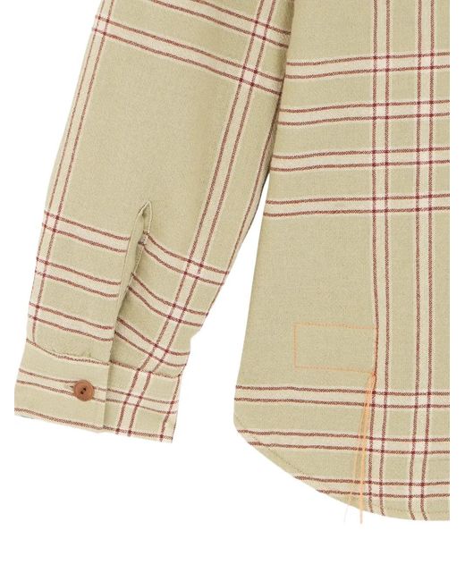 Fortela Natural Patch-Pockets Checked Overshirt for men