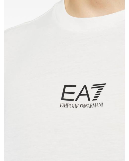 EA7 White Crew Neck T-Shirt for men