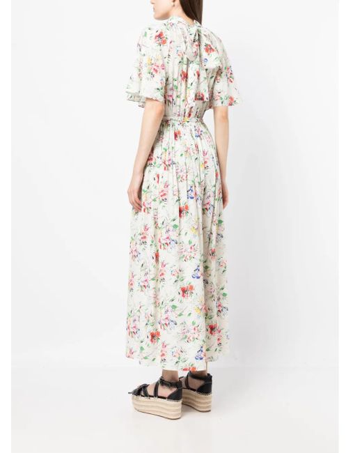 Robe Longue À Fleurs Rosetta Getty en coloris White