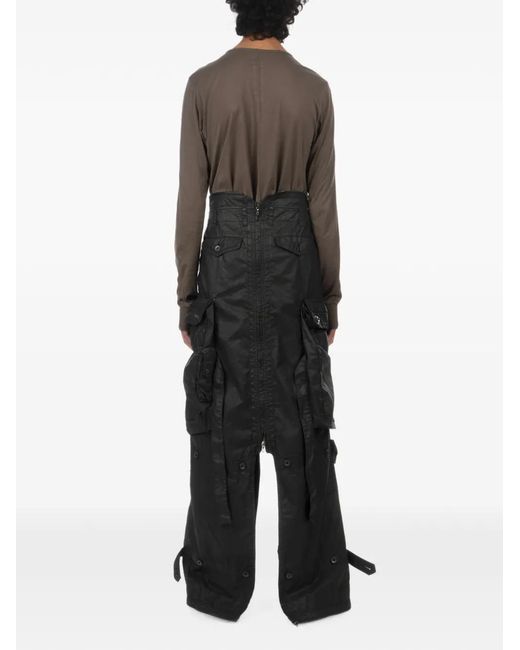 Julius Black Gas Mask Woven Asymmetric Skirt for men