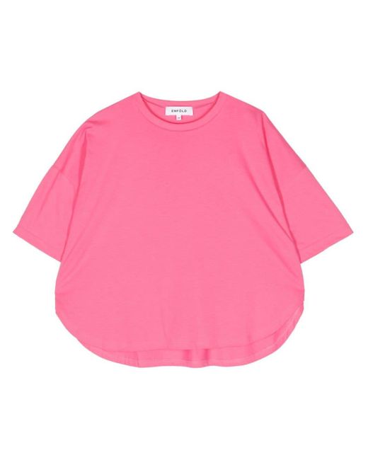 Enfold Loose Box Tシャツ Pink
