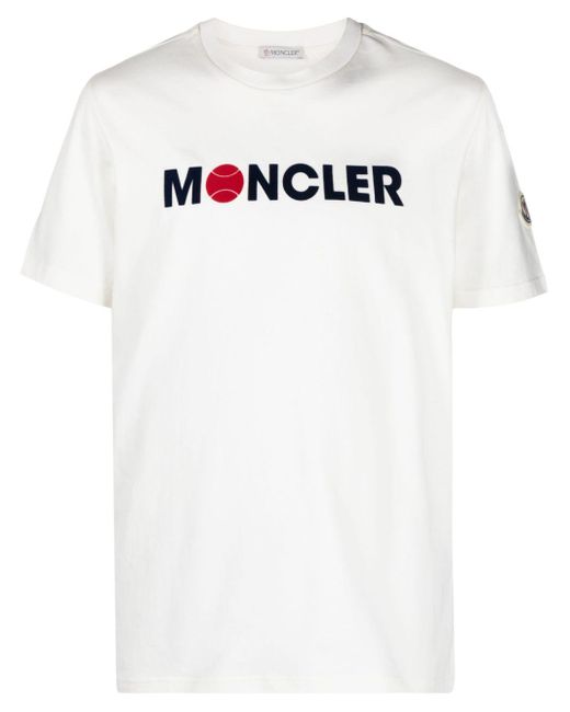 Moncler T-shirt mit beflocktem logo in White für Herren