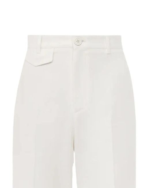 Chloé White High-Waisted Flared Trousers