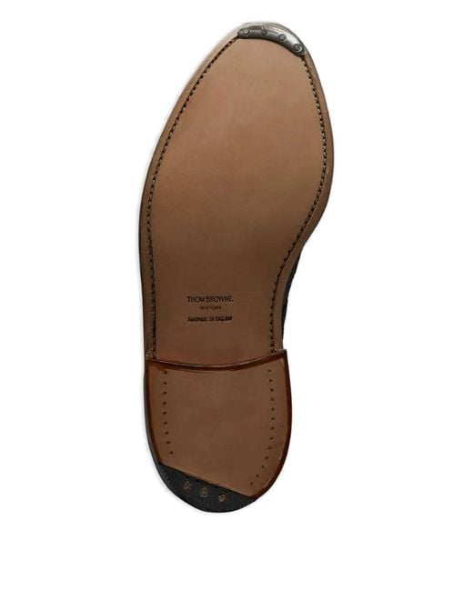 Thom Browne Black Leather Wingtip Boots for men