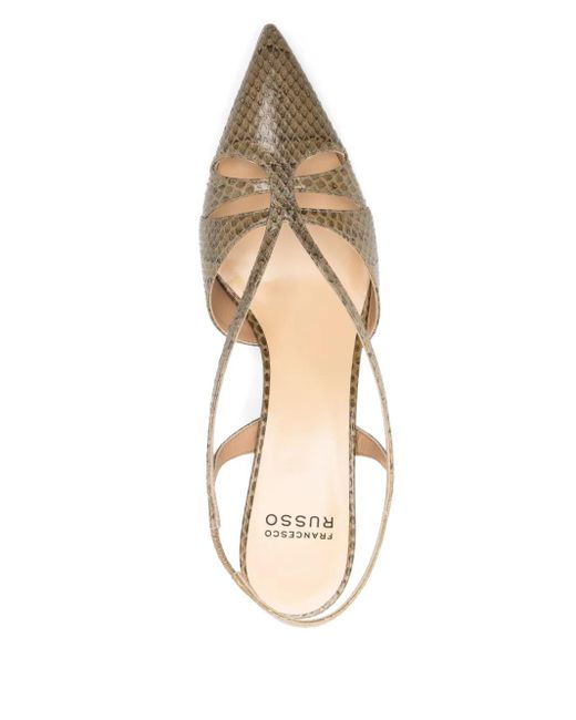 Francesco Russo Natural 55Mm Snakeskin-Effect Pumps