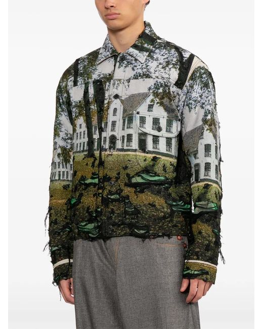 Junya Watanabe Green Printed Jacket for men