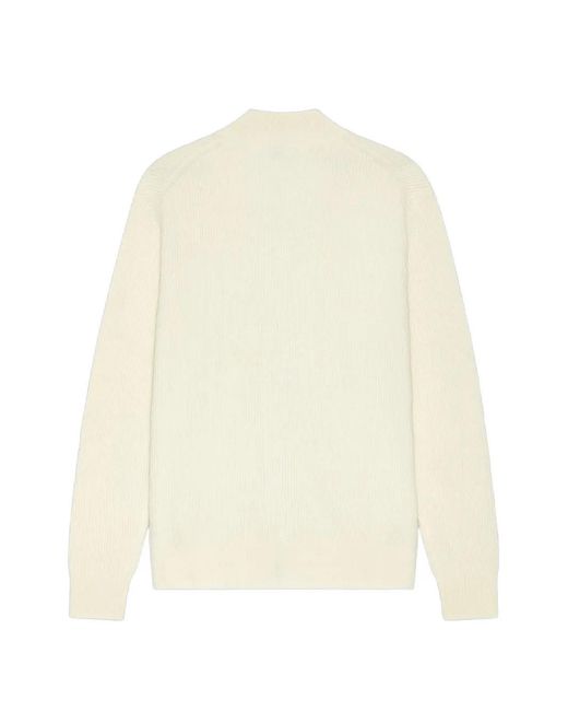 Les Deux White Ribbed Zip-Up Jacket for men