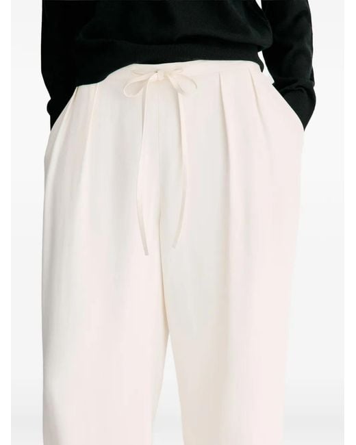 Loulou de Saison White Ellon Straight-Leg Drawstring Trousers