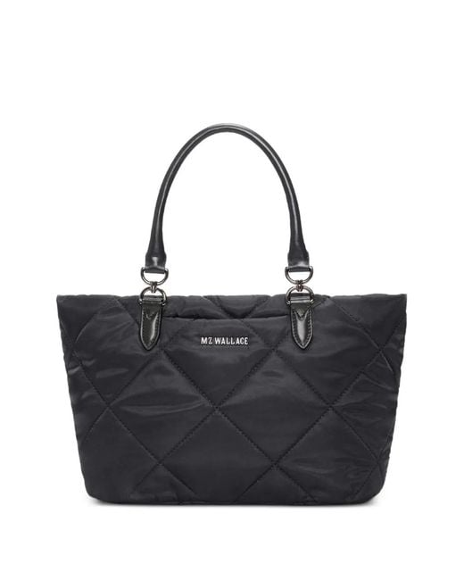 MZ Wallace Black Small Madison Quilted Tote Bag
