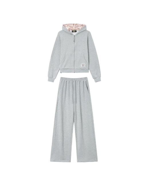 Mini Cream White Charm-Detail Hoodie And Track Pants Set