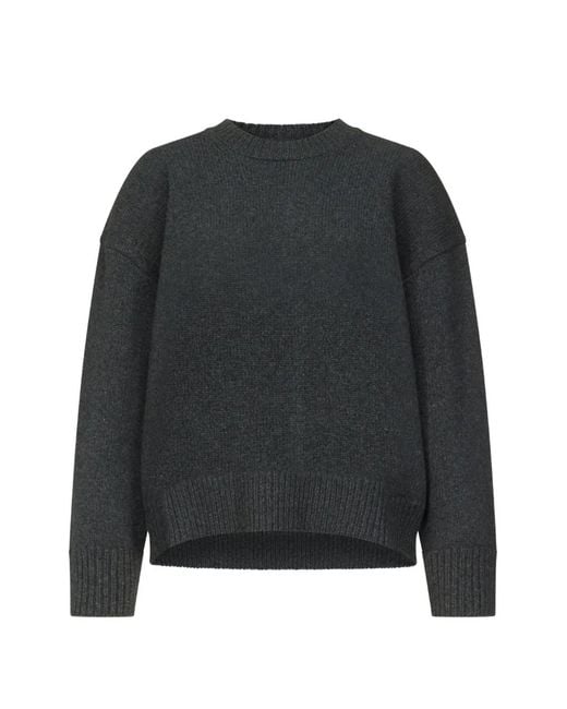 Loulou de Saison Black Pia Lds Cashmere Drop-Shoulder Jumper