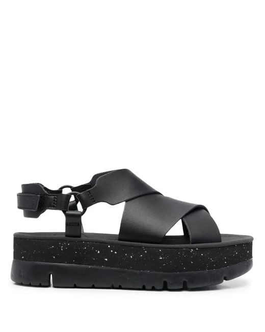 Camper Black Oruga Up Sandals